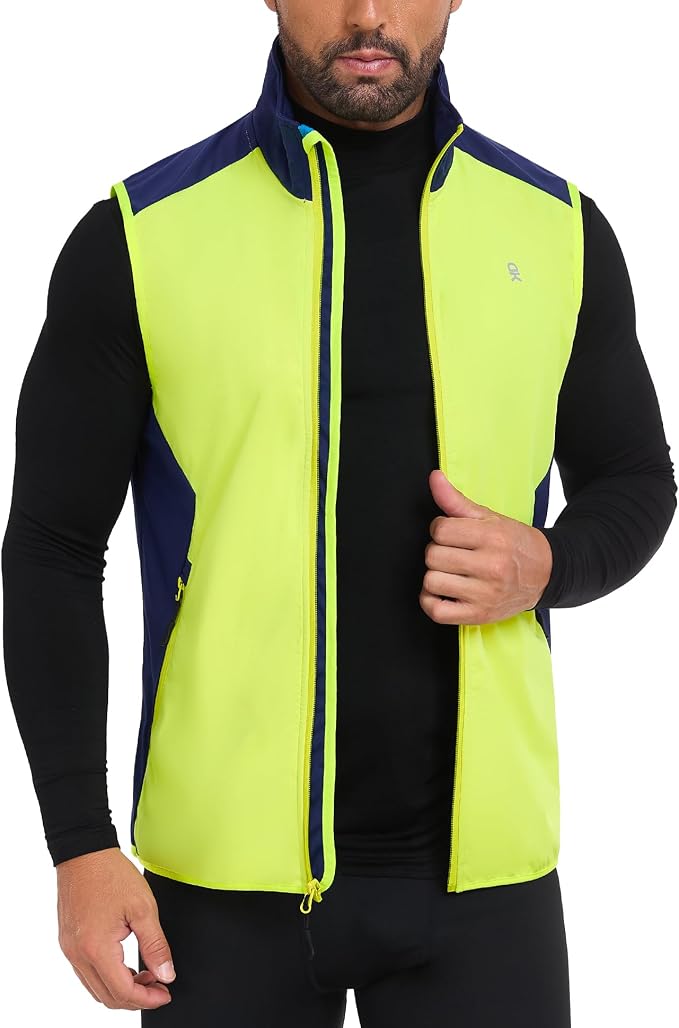 Little Donkey Andy Men's Water-resistant Outerwear Vests, Stretch Windproof Vest for Cycling, Running, Golf