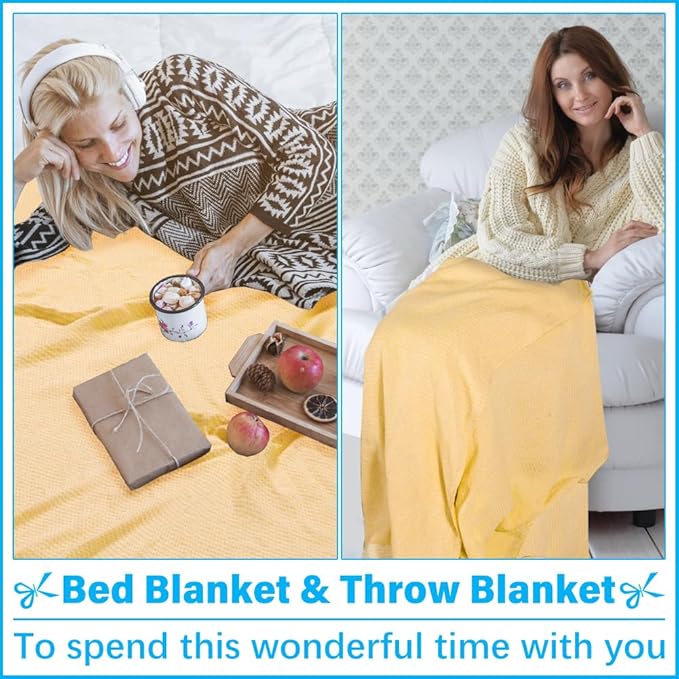 Oversized Turkish Beach Towel Blanket XXL Cotton Sandproof Towels Boho Woven Extra Large Big Sand Free Giant Throw Blankets Huge Quilt XL Picnic Camping Necessities Cloud For Adult Gifts Yellow