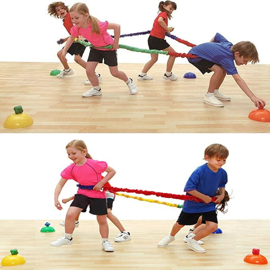 Elastic Fleece Cooperative Stretchy Band Integrations Dynamic Movement Exercise Latex Stretchier 6 Feet Creative Moving Prop for Group Activities Special Needs Large Motor Coordination
