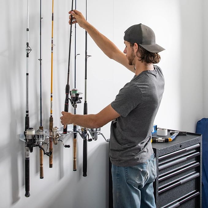 Coldcreek Outfitters Universal Fishing Rod Rack, Fishing Gear, Fishing Accessories, Rod Holder, Pole Storage, Wall Mount, Cieling Mount, 24" L x 3" W x 3" H