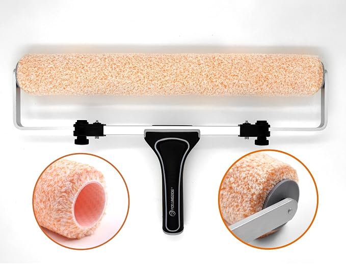 ROLLINGDOG 18 Inch Paint Roller Covers - 3/8" Nap 18" Microfiber Paint Roller Sleeves for Smooth and Semi-Smooth Surfaces, Ceiling, Wall, Floor, Decks Painting (Pack of 3)