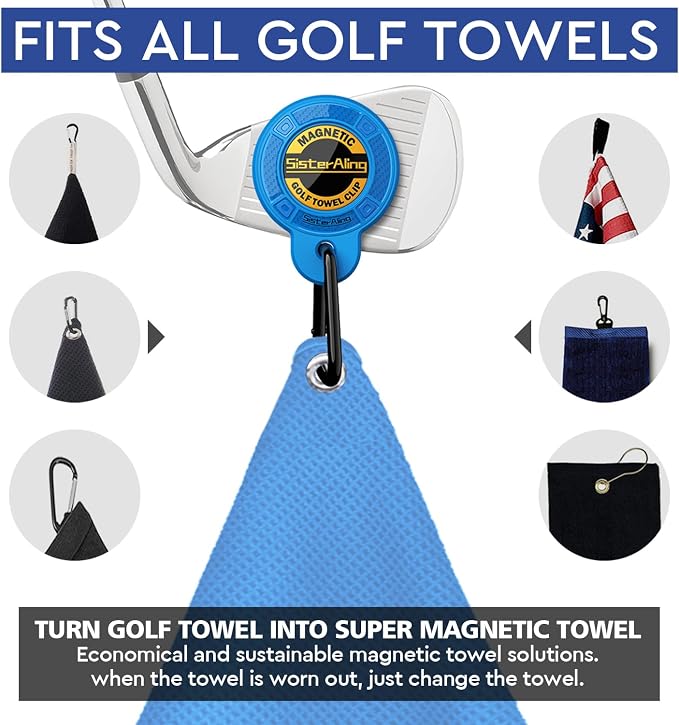 Water Telescopic Golf Ball Retriever and Magnetic Clip for Golf Towel