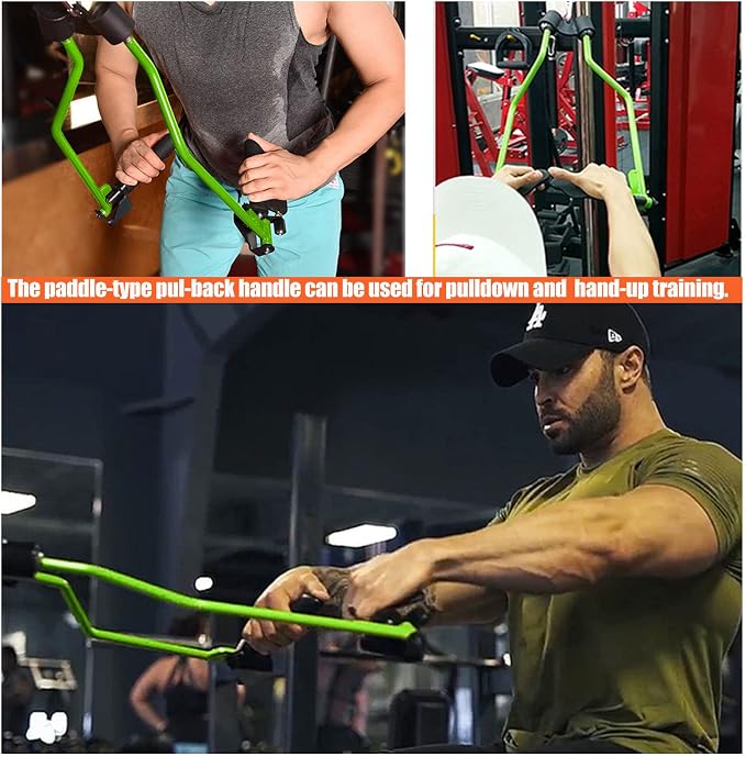 Adjustable Lat Pull down Bar, Cable Machine Attachments for Gym, Home Gym Fitness T-bar Row Pulldown Attachments, Lat Pull Down Machine Wide Grip Neutral Grip Handle