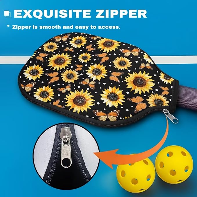 Pickleball Paddle Covers Only for Men and Women Zipper Closure Protection and Decoration