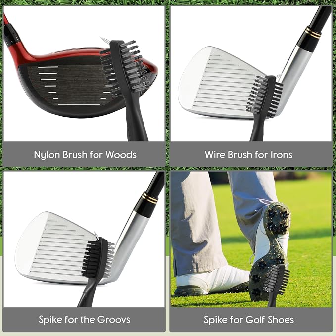 Soulchen 16 Pcs Father's Day Golf Gifts Cleaning Kit for Dad Microfiber Towel Balls Cleaning Brush Tees Divot Repair Tool by Golf Accessories Kit for Father Retirement Gifts