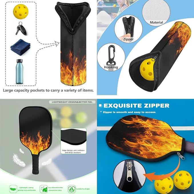 Pickleball Paddles Set 3PCS Pickleball Paddle Case Pickleball Racket Pickleball Bag Ideal for Beginners Gifts