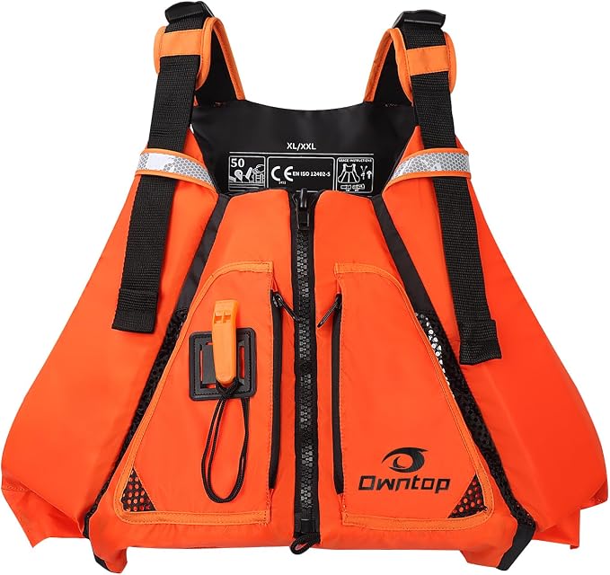 Owntop Adult Swim Vest - Adjustable Safety Strap & Premium Buoyancy for Paddle Sports, Kayaking, Canoeing, Boating