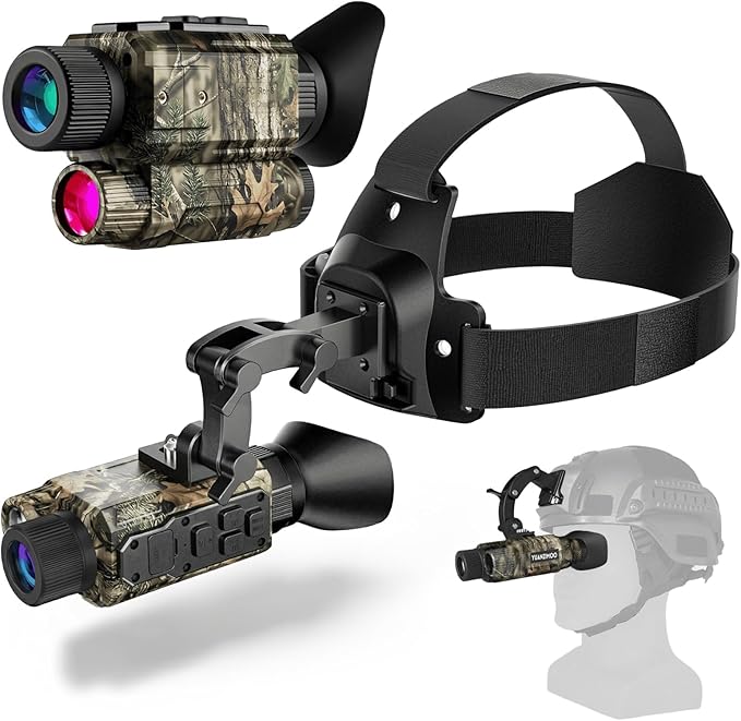 Head-Mounted Night Vision Monocular Digital Infrared Monocular for Camping Hunting