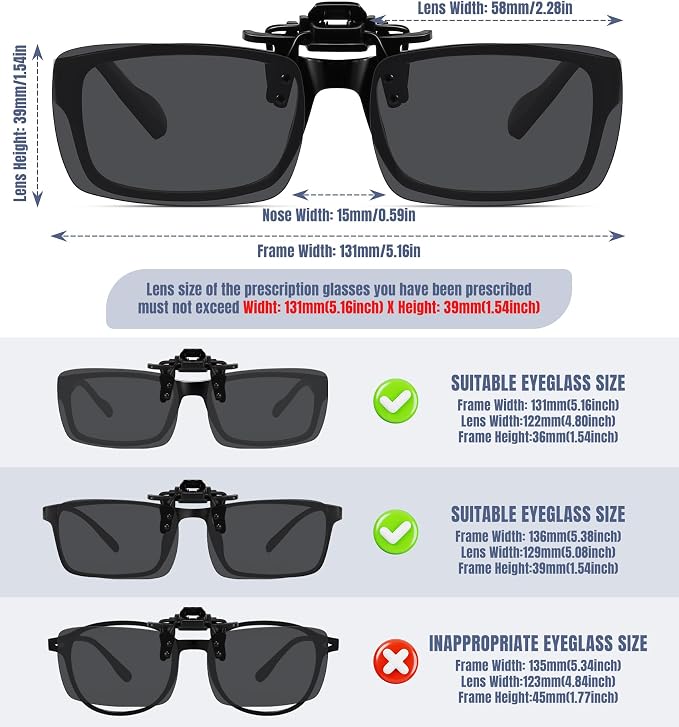 STORYCOAST Clip On Sunglasses for Men Women Polarized Fit Over Prescription Glasses Sports Fishing Driving