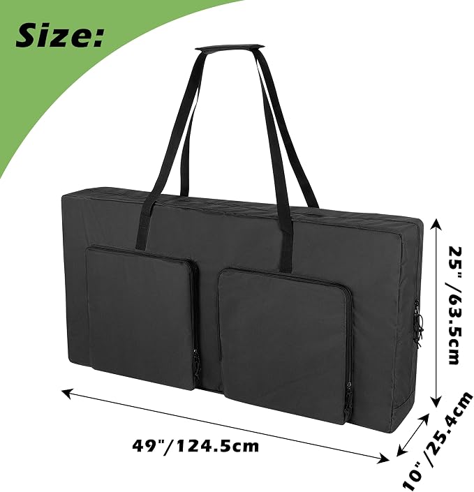 DSLEAF Cornhole Carrying Case for 4' x 2' Regulation Size, Heavy-Duty 600D Cornhole Boards Bag with Padded Shoulder Strap and Double Slide Zipper, Only Bag