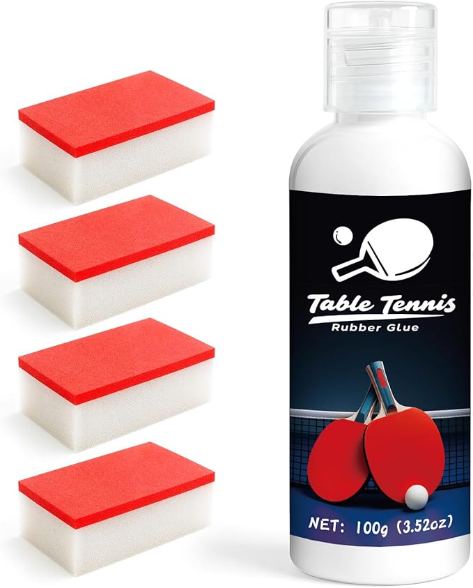Table Tennis Glue, Perfect for Assembling Table Tennis Ping Pong Paddle, Comes with 8 Sponges to Easily Replace Table Tennis Rubber