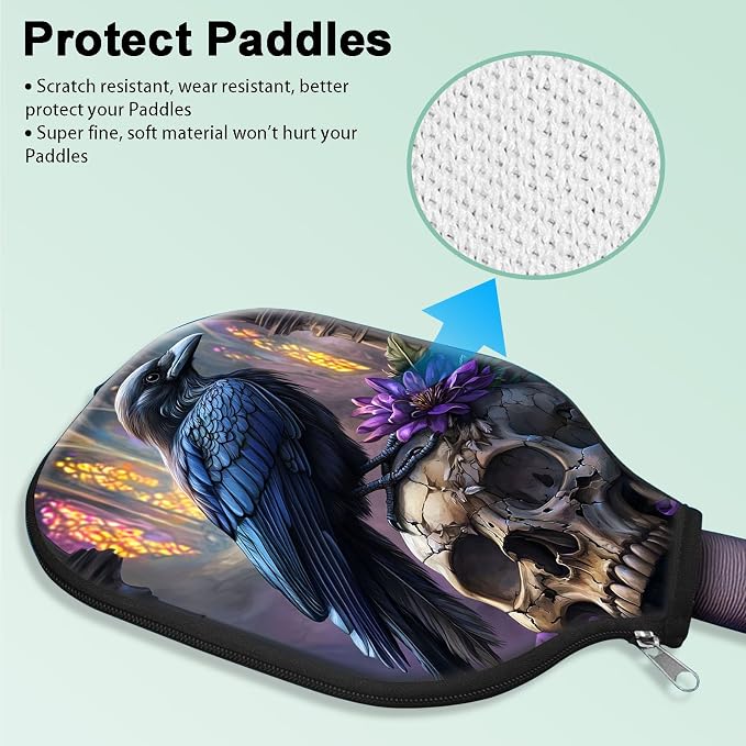 Pickleball Paddle Cover- Premium Water-Resistant Racket Sleeves with Reinforced Zippers, Universal Fit for USAPA Standard Paddles, Extra Padding Protection 6