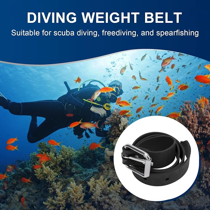 Diving Weight Belt, 316 Stainless Steel Durable Diving Weights Gear for Snorkeling Freediving Underwater Photography Water Sports Activities (Black)
