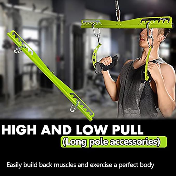 Adjustable Lat Pull down Bar, Cable Machine Attachments for Gym, Home Gym Fitness T-bar Row Pulldown Attachments, Lat Pull Down Machine Wide Grip Neutral Grip Handle