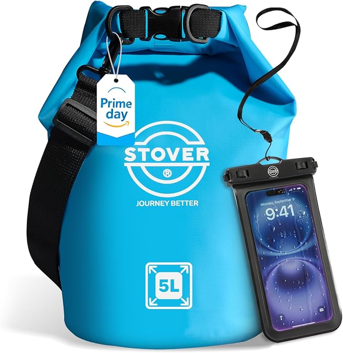 STOVER 5/10/25/30/40/55L Waterproof Dry Bag- Roll-Top Backpack w/Phone Case- Kayaking, Hiking, Camping, Boating- Men/Women