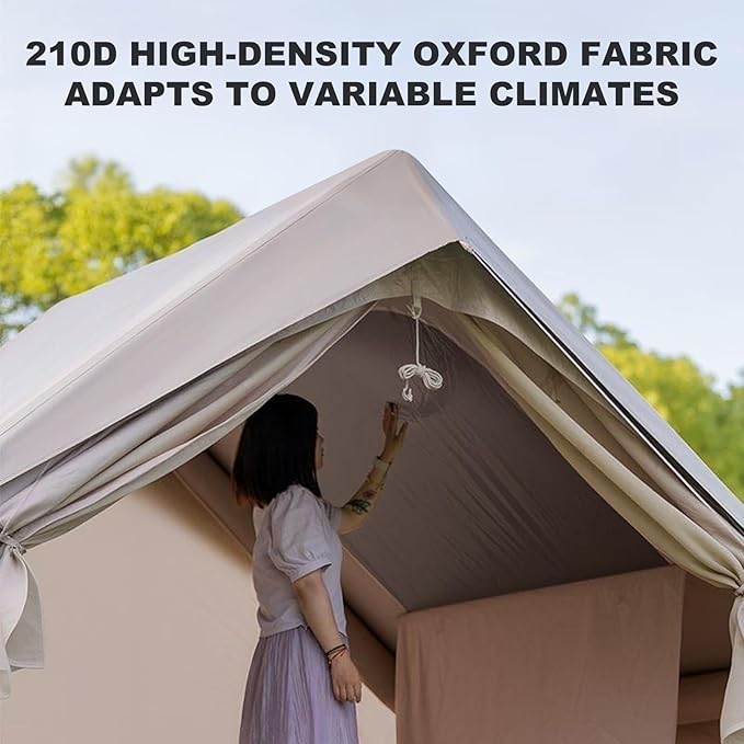 SENLEETO 10' x 8' Camping Tent Tarp Fits for 6/8 People, 4 Season UV Protection,PU 3000mm Waterproof, Multifunctional Ultralight Shelter Awning Sunshade, Portable for Traveling Hiking Outdoors