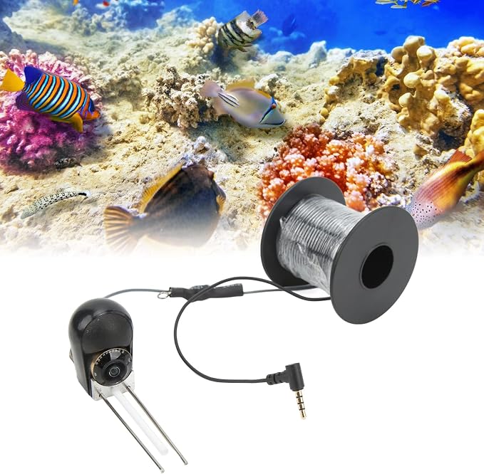 Underwater Fishing Camera, Portable Video Fish Finder Camera with Fishing Cable & 940pcs LED White Lights, CVBS Camera for Sea, Lake, Boat, Kayak, Ice Fishing