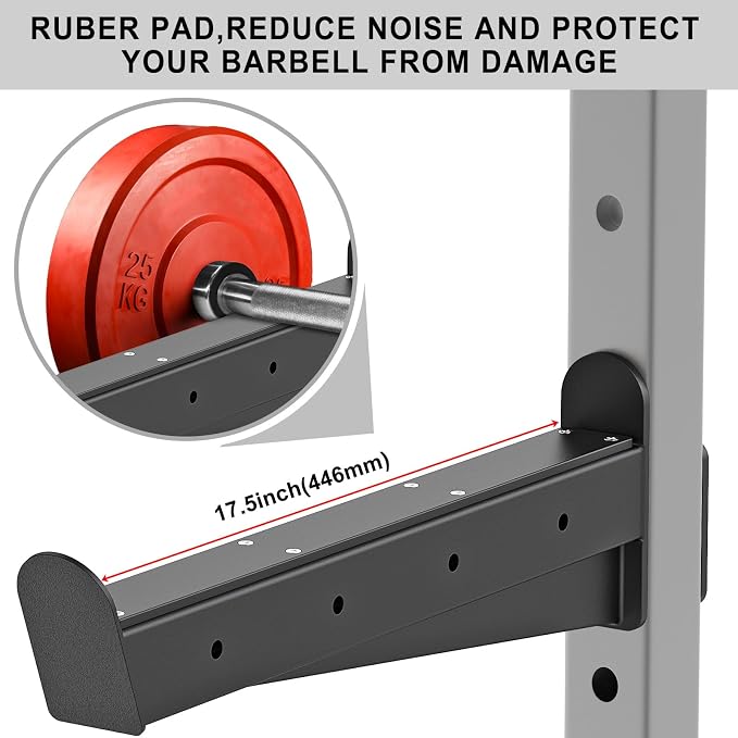 Nordic Hamstring Curl Attachment, Dip Bar, Belt Squat & Safety Spotter Arms for 2"x2" & 3"x3" Power Racks, Home Gym Strength Training Accessories