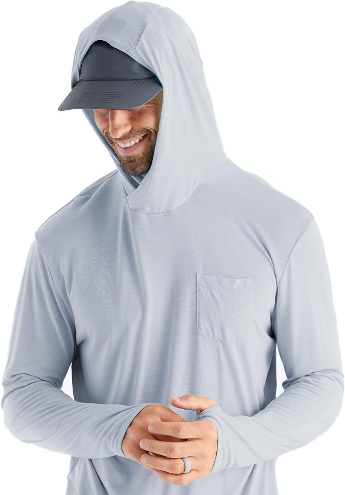 Free Fly Men's Lightweight Hoodie - UPF 20+ Sun Protection Hoodie for Men - Breathable Long Sleeve Sun Shirt for Fishing