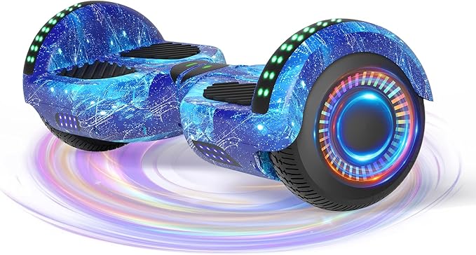 Kids Scooter with Bluetooth Speaker & Corlorful LED Lights, Dual 250W Motor 7.5 Mph Speed, Gifts for All Ages
