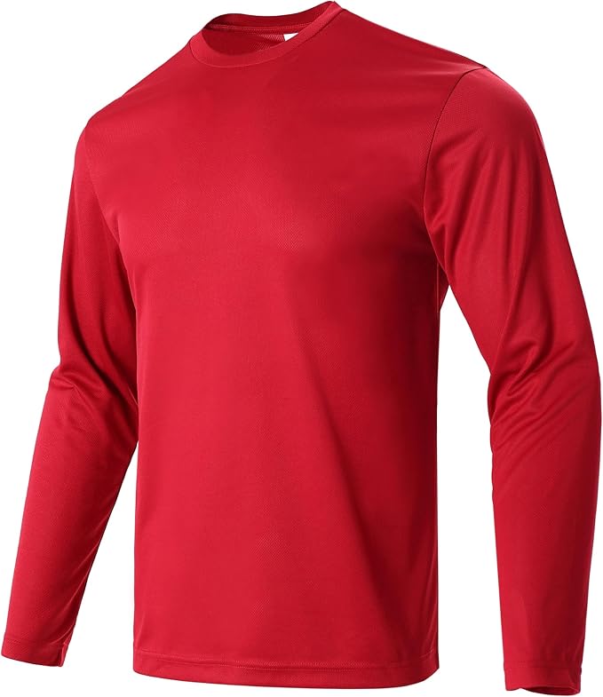 Mens Long Sleeve T-Shirts Casual Crew Neck Tee Shirt Summer Soft Running Swimming Cycling Fishing Tops