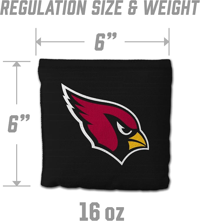 YouTheFan Officially-licensed NFL Set of 8 Cornhole Bags - All Weather Dual Sided Slide & Stop - regulation size
