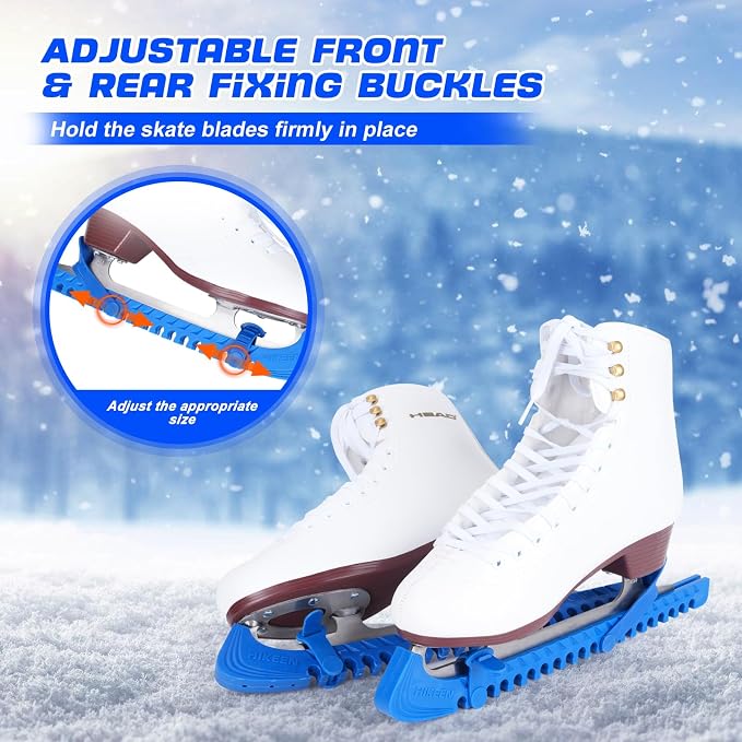 Hikeen Ice Skate Guards with Shoulder Straps,Enhanced Stability Ice Skate Blade Guards,Non-Slip Hockey Skate Blade Protector for Adult and Kids