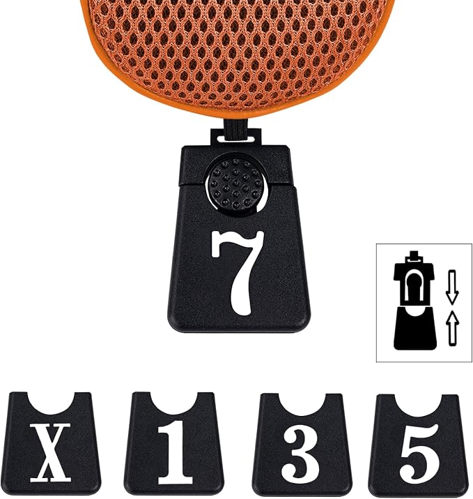Andux 3pcs/Set Golf 460cc Driver Wood Club Head Covers Long Neck | for Driver Fairway Wood with Interchangeable No. Tags Mesh Breathable material Coloured Piping Pull-On Closure