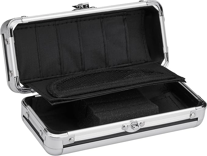 Casemaster Sole Aluminum Slim Profile Dart Case Holds 3 Steel Tip and Soft Tip Darts with Enough Space to Keep Flights in Shape, Features Built-In Pockets for Other Accessories