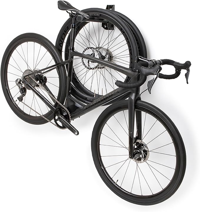 Feedback Sports | Velo Wall Post Bike Storage Mount | Bicycle Wheel Storage | Foldable and Space Saving | Road, Gravel, Mountain Bike Compatible | Versatile Garage Organization