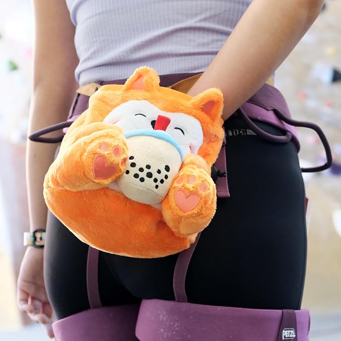Rock Climbing Chalk Bag + Refillable Ball – Boba Dog Plush Animal Bag