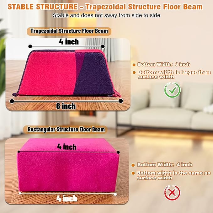 MARFULA 6 FT / 8 FT / 9 FT Folding Gymnastics Beam Foam Balance Floor Beam - Extra Firm - Suede Cover - Anti Slip Bottom with Carry Bag for Kids/Adults Home Use