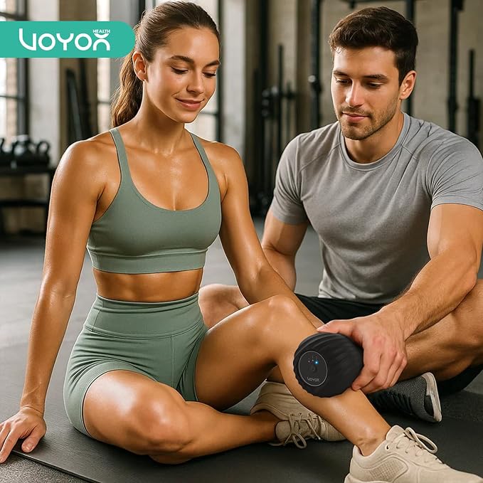 Vibrating Peanut Massage Ball Roller, Electric Double Lacrosse Massage Ball with 4 Intensities for Muscle Pain Relief, Rechargeable Deep Tissue Massage, Yoga Sports Fitness MB300 (Black)