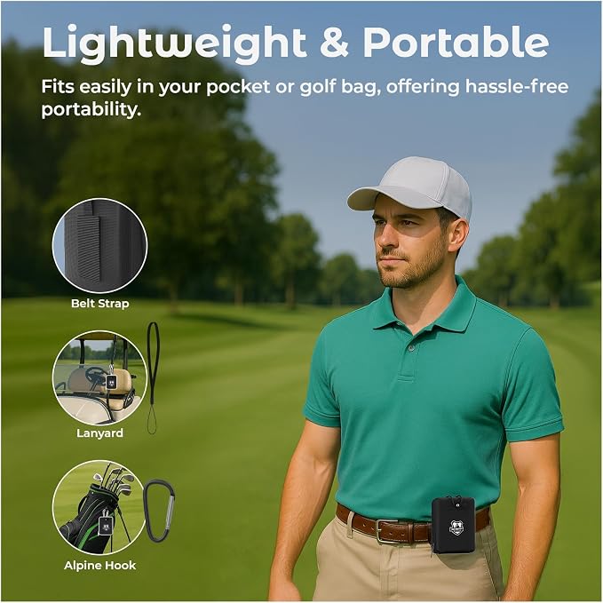 WanderS Golf Rangefinder, Slope Switch On/Off, 1200 Yards Laser Range Finder, Flag Lock Vibration, 6X Magnification, Tournament Legal, Side Display, Rechargeable Battery, Golf Accessories, Men/Women