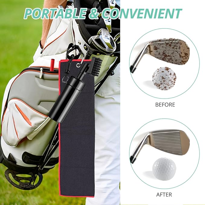 VINTEAM Golf Club Brush Cleaning Kit, Golf Towel, Golf Club Accessories