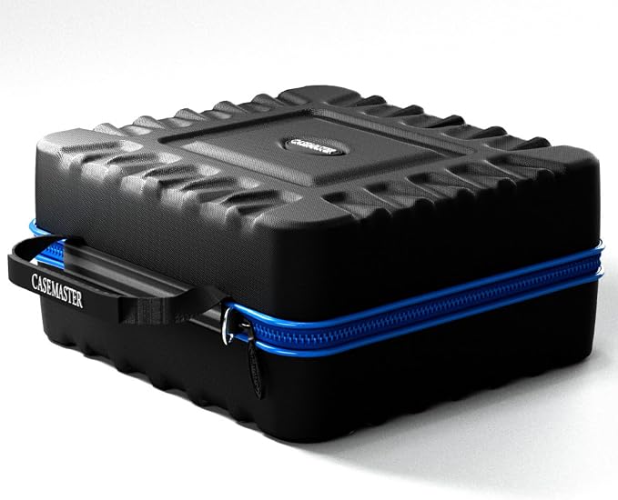 Casemaster Maxx 6 Dart Case, Holds 18 Steel Tip or Soft Tip Darts Fully Assembled, Hard Shell EVA Darts Case, 16 Accessory Pockets, Blue