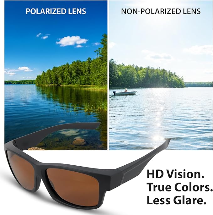 BLUE CUT Fit Over Polarized Sunglasses Driving Clip-on Over Glasses, Solar Shield Sunglasses Over Prescription Glasses