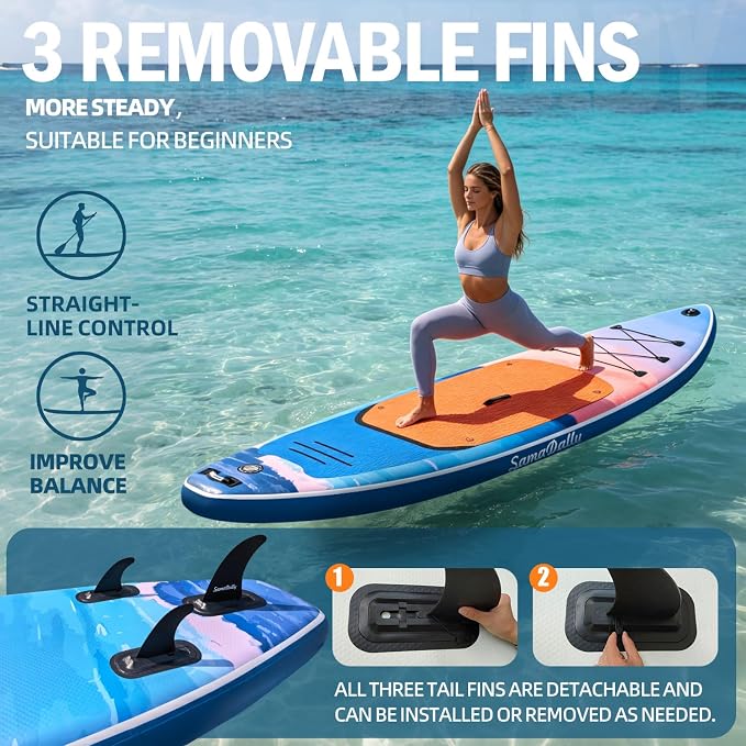 Inflatable Stand Up Paddle Board - Ultra Stable Wide Paddle Boards of All Skill Levels, Full-Color Gradient Design, Anti-Slip EVA Deck with Premium Accessories