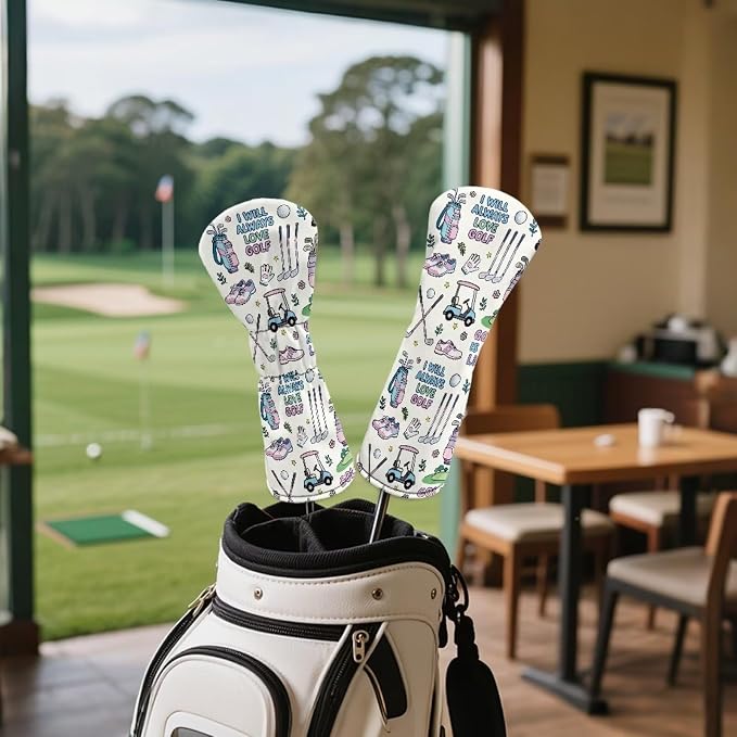 Rnyleeg Golf Club Head Covers for Women Driver Head Cover Leather Fairway Wood Headcover Hybrid Headcovers for Golf Clubs
