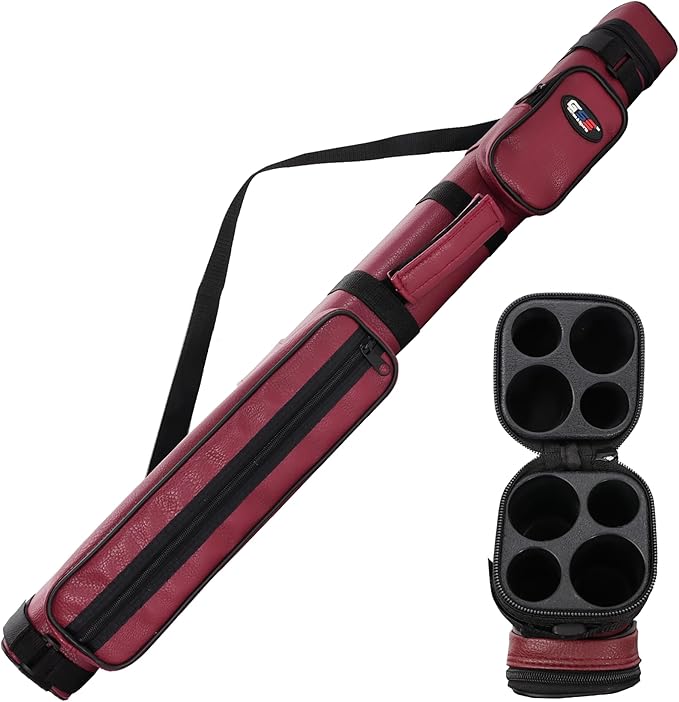 GSE Games & Sports Expert 2x2 Deluxe Hard Billiard Pool Cue Stick Carrying Case, Billiard Cue Case, Billiards Accessories (Several Colors Available)