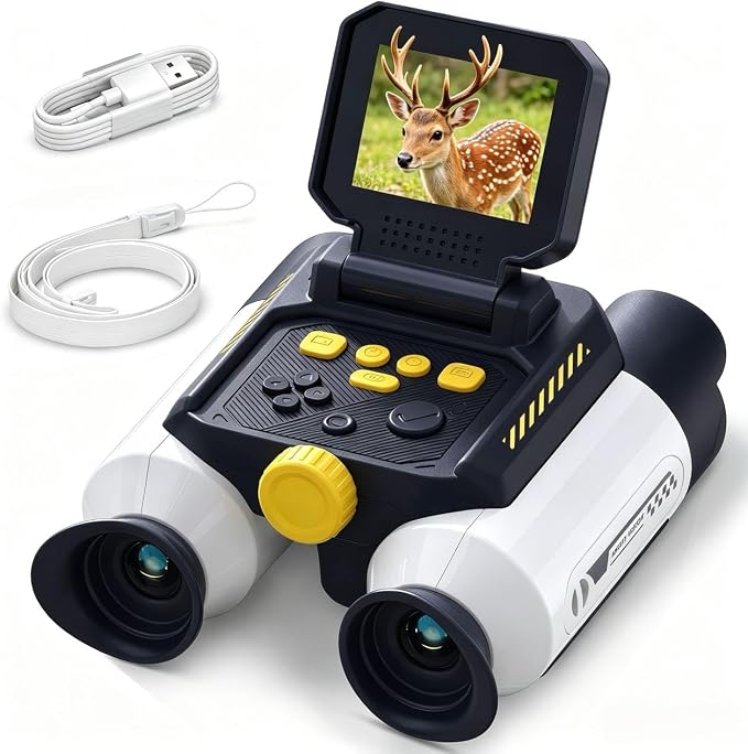 Binoculars for Kids with Night Vision,48MP Photo & 1080P Video | 10X Optical Zoom Digital Binoculars with 2.4" IPS Screen, 20 Built-in Games, STEM Outdoor Toys Gift for Boys Girls Age 4-12