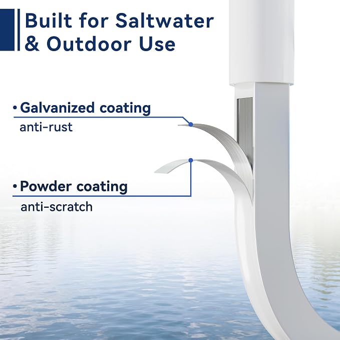 Boat Trailer Guide-ons, 40"/48" Adjustable Galvanized Steel Boat Guide Poles with PVC Pipes & Reflective Tape for Bass Boats, Center Console Boats, Ski Boats & Jon Boats, 2PCS