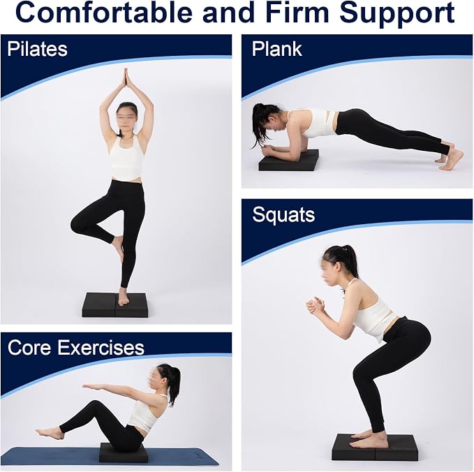 StrongTek 2-in-1 Non-Slip Balance Pad and Adjustable Wooden Slant Board Set – Enhance Core Strength, Stability, and Flexibility