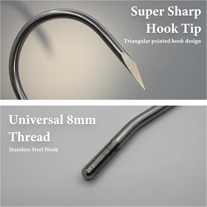 Dutiplus Telescopic Fish Gaff with 1~5 Teeth Assorted harpoons Barbed, Sea and Ice Fishing Spear Gig for Hunting Fish Frog Mole