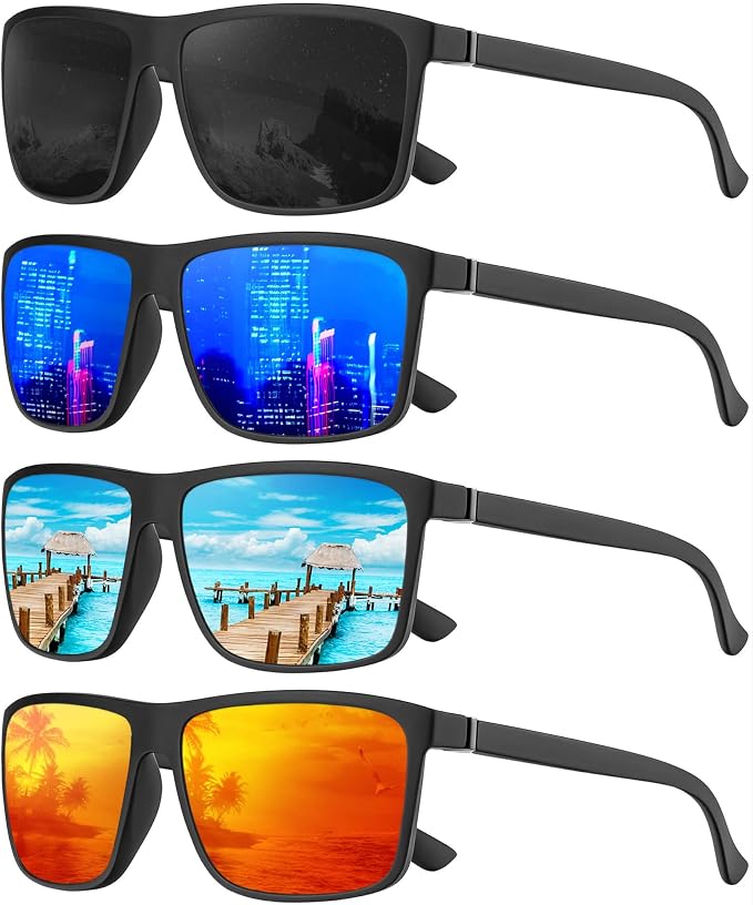 KALIYADI Polarized Mens Sun-Glasses Sunglasses-Men : Classic Sunglasses with UV Protection for Fishing Driving Golf