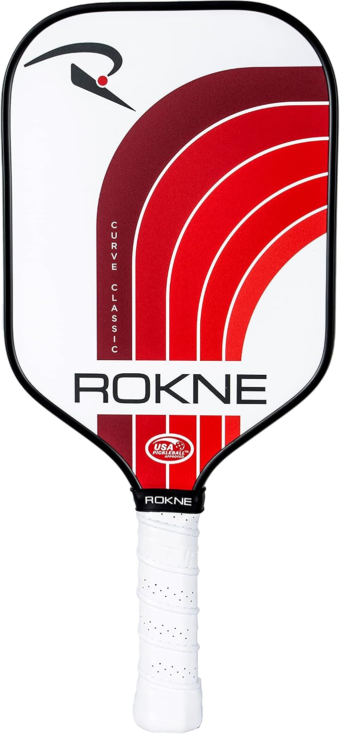 ROKNE Curve Classic Pickleball Paddle | USAPA Approved Fiberglass Pickleball Paddles | Precision Engineering & Comfort | ProGrit Texture for Max Spin & Power | Paddle