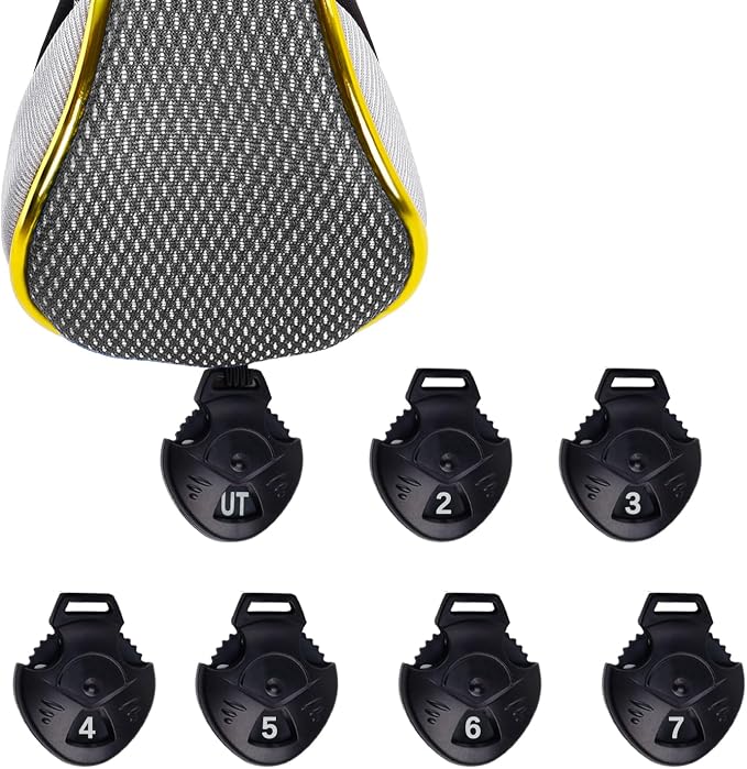 Andux 4Pcs/Set Gold Golf Hybrids Club Head Covers with Dial No. Tag MT/HY12