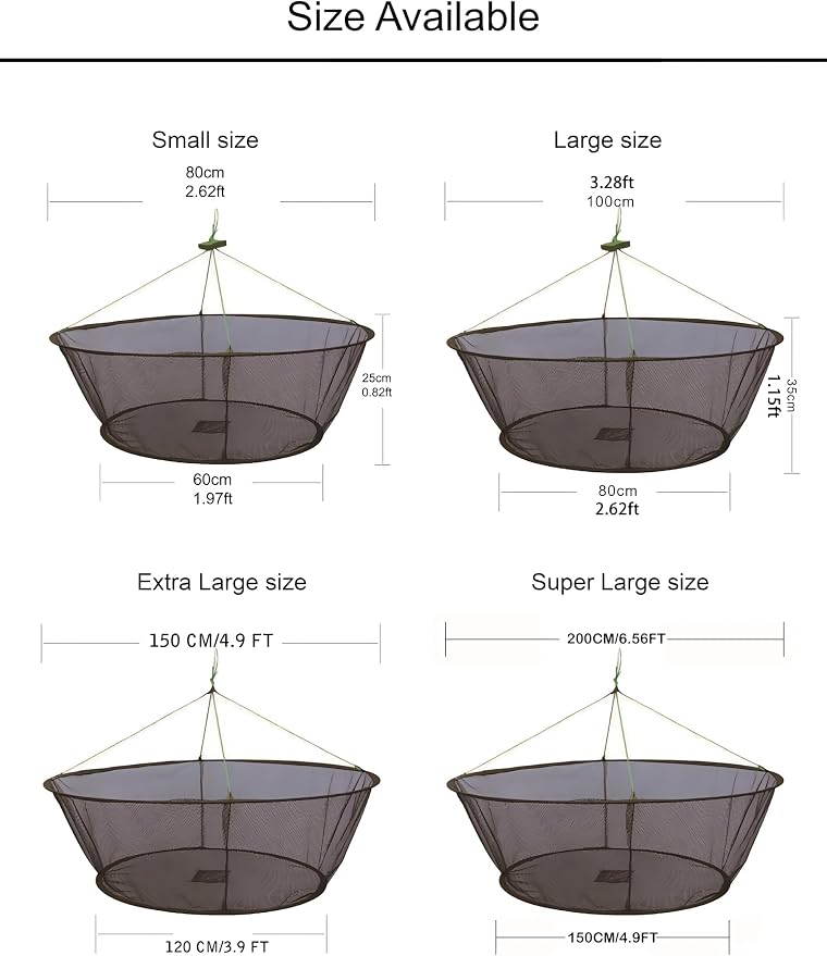Foldable Fish Catching Net, Hand Cast Cage for Shrimp and Crab