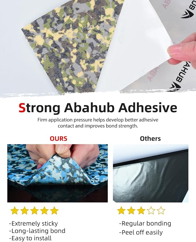 Abahub EVA Foam Boat Flooring Brushed Pattern Marine Decking Sheet with Self-Adhesive Carpet for Motorboat Kayak Surfboard SUP 96''x16''/47''
