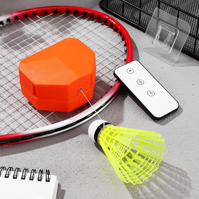 VICASKY 1Set Badminton Training Machine Automatic Rebound Trainer with Remote Control Portable Single Player Practice Aid Includes Ball for Adults